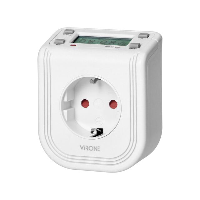 Elektroniczny programator czasowy z górnym wyświetlaczem LCD 230 VAC 3680W Schuko 16 punktów przeł D