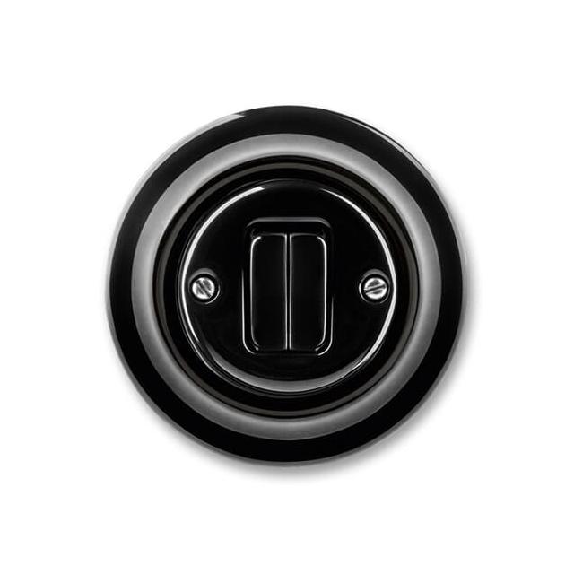 WYŁĄCZNIK DWUBIEGUNOWY -DECENTO-CZARNY PORCELANA