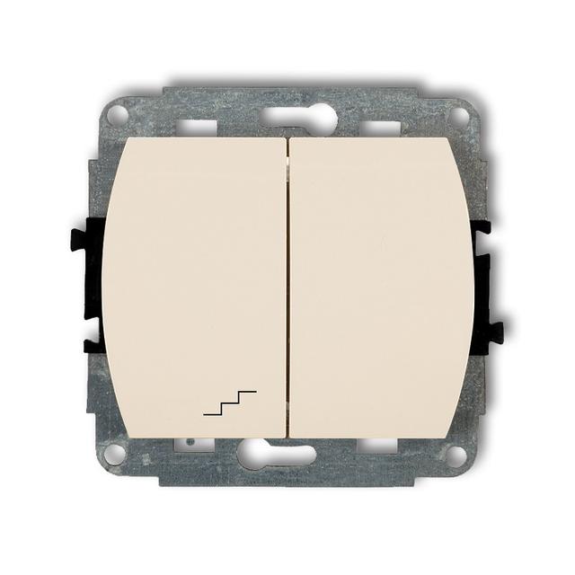 TREND Mechanizm łącznika jednobiegunowego ze schodowym (wspólne zasilanie) beżowy