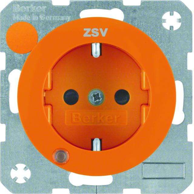 BERKER R.1/R.3 Gniazdo SCHUKO z diodą kontrolną LED pomarańczowy 41102007 HAGER