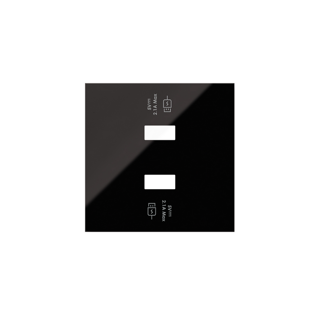 Simon 100 Pokrywa 2x1 ładowarki USB dla ref.10000380-039 czarny