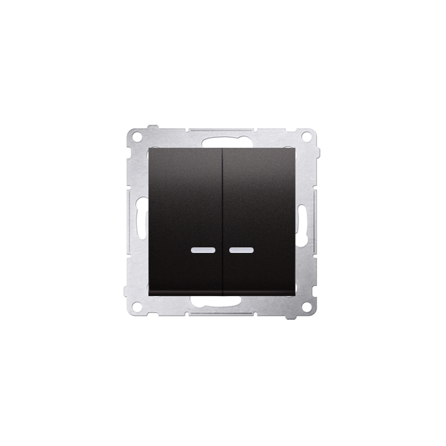 Simon 54 Łącznik świecznikowy z podświetleniem LED i do wersji IP44 10A 250V szybkozłączka antracyt *Posiada wkładkę DU1W DW5BL.01/48 KONTAKT