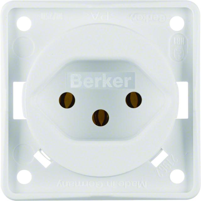 BERKER Integro Flow Gniazdo z uziemieniem Szwajcaria typ 13 biały 962492502 HAGER
