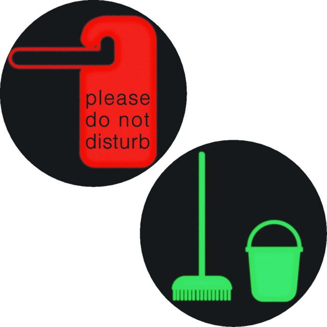 R.x Folia do sygnalizatora świetln. symbol  nie przeszkadzać/proszę posprzatać