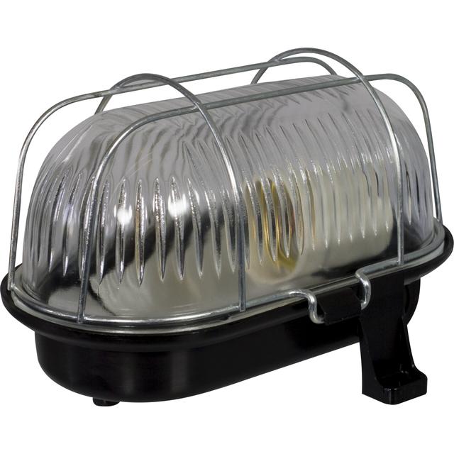 Oprawa kanałowa z siatką metalową owalna 60W, podstawa czarna IP 44 NOWOŚĆ