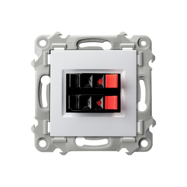 SZAFIR Gniazdo głośnikowe podwójne - kolor biały