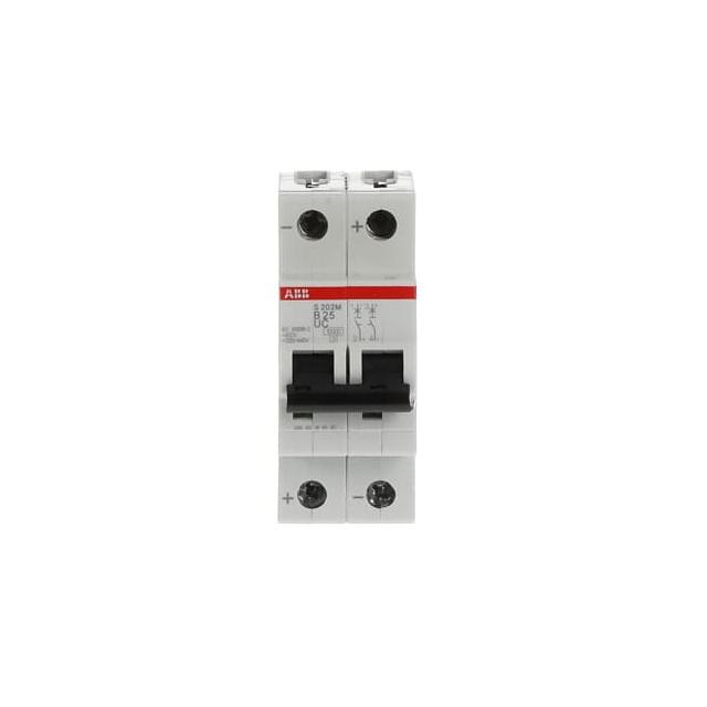 S202M-B25UC Wyłącznik nadprądowy 10kA AC/DC 2P B25A 2CDS272061R0255 ABB