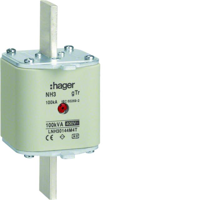 Wkładka bezp. nożowa NH3 wsk.podw. uchwyt nieiz. gTr 144A 400VAC LNH30144M4T HAGER