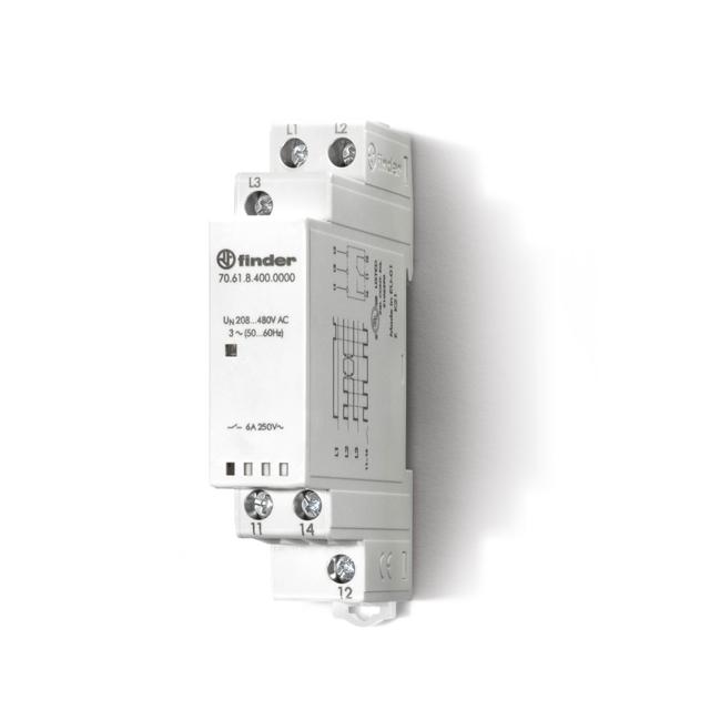 Przekaźnik zaniku i rotacji faz trójfazowy 1 P; 6A; 208…480V AC