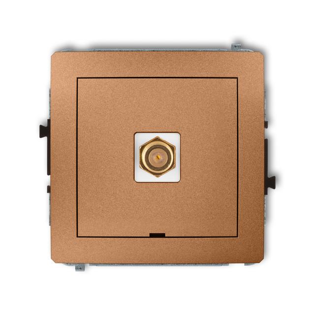 DECO Mechanizm gniazda antenowego pojedynczego typu F (SAT) pozłacany, bez pola opisowego złoty meta