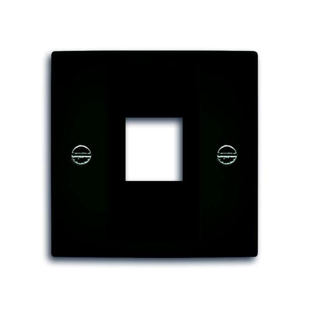 BASIC55 Pokrywa z pierścieniem nośnym Do 1 złącza Modular Jack czarny-chateau
