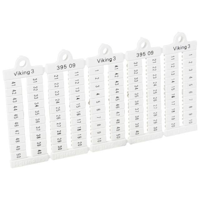 Płytki Oznaczników 1-50 Poziome Raster 5Mm (1000Szt.) 039509 LEGRAND