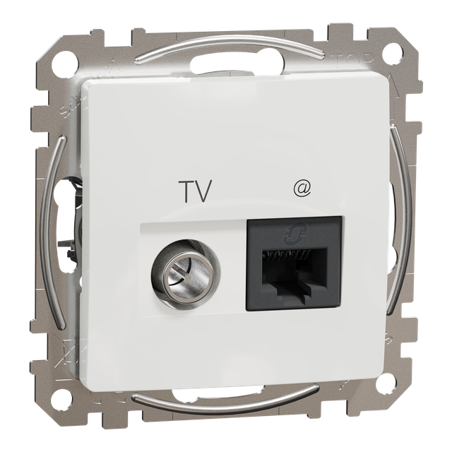 Sedna Design & Elements Gniazdo komputerowe-antenowe TV+RJ45 kat. 6 UTP białe SDD111469T Schneider
