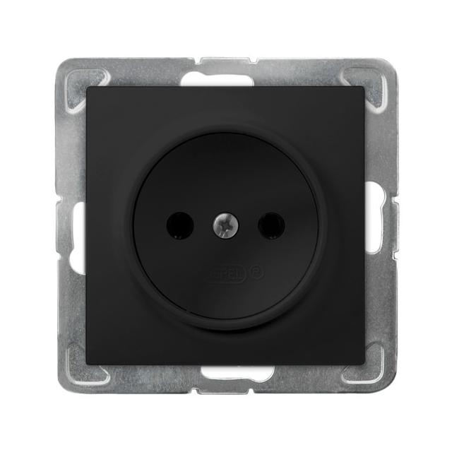 IMPRESJA Gniazdo pojedyncze - kolor czarny metalik