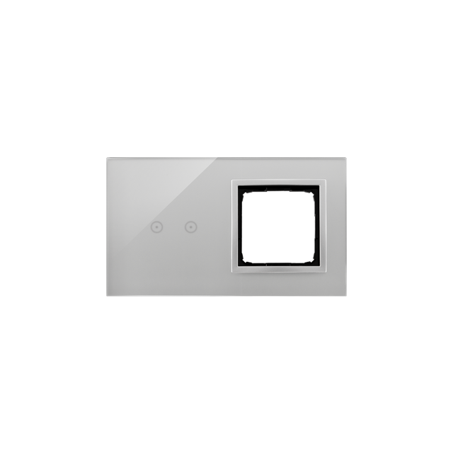 Simon 54 Touch Panel dotykowy S54 Touch 2 moduły 2 pola dotykowe poziome + 1 otwór na osprzęt S54 srebrna mgła DSTR220/71 KONTAKT