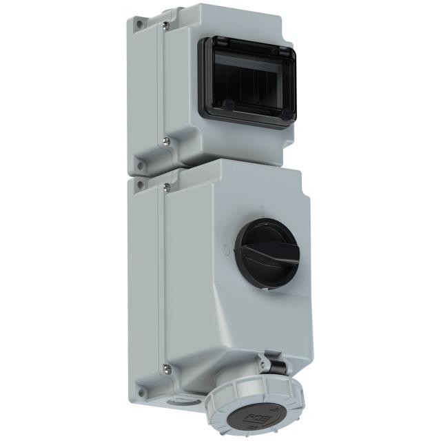 GN.Z WYL.I SZYNA 63A5P IP67 Z BLOK.MECH.I SZYNA NA 5 DIN