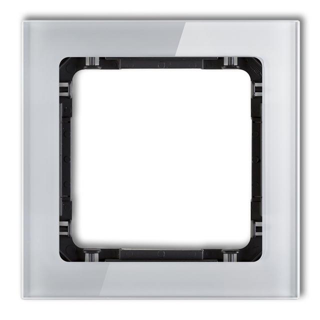DECO Ramka uniwersalna pojedyncza - efekt szkła (ramka: szara; spód: czarny)