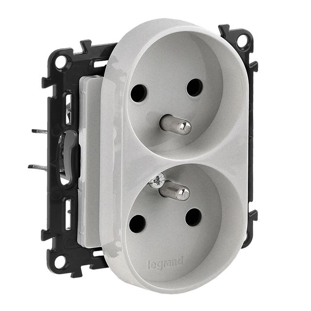 Valena Life Gniazdo Pojedyncze Z Uziemieniem /Z Przesłonami/ Do Ramek Wielokrotnych Aluminium|N|16A – 250 V 753390 LEGRAND