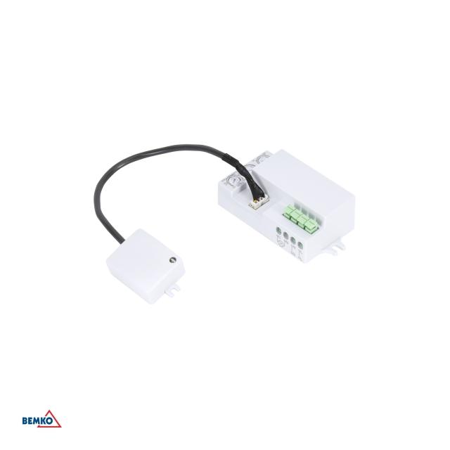 CZUJNIK MIKROFALOWY 1200W 360* IP20 PROSTOKĄTNY BIAŁY Z SONDĄ