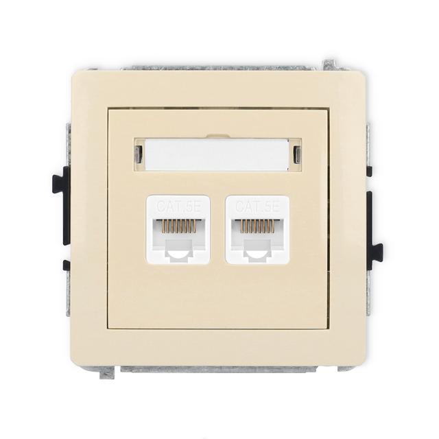 DECO Gniazdo podwójne komputerowe 2xRJ45, kat. 5e, 8-stykowy beżowy 1DGK-2 KARLIK