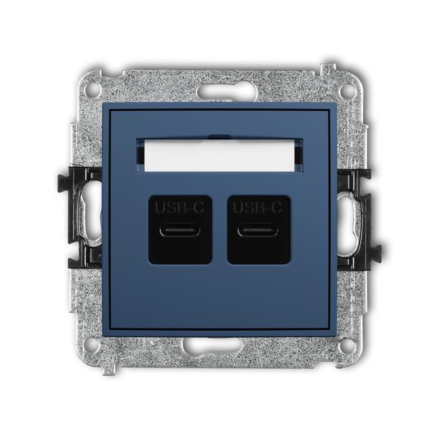 ICON Gniazdo podwójne 2xUSB typ C-C navy blue 64IGUSB-8 KARLIK