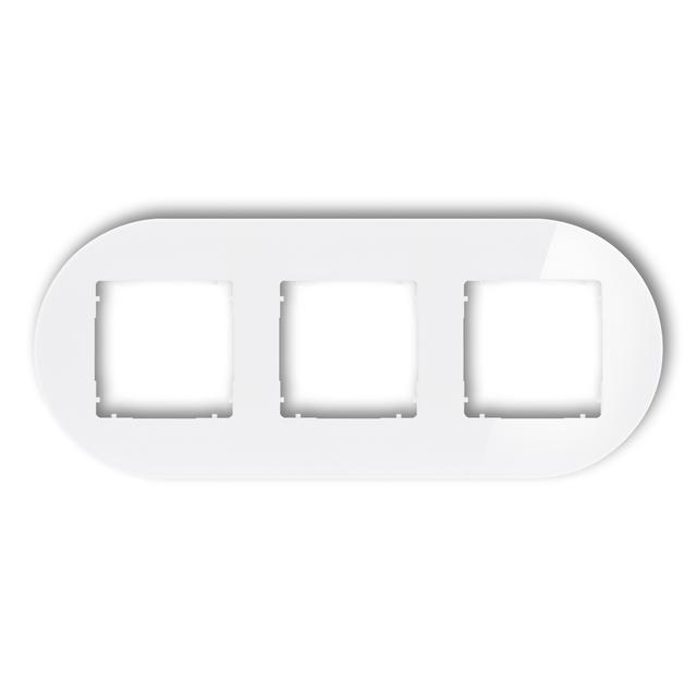 ICON Ramka uniwersalna potrójna okrągła - efekt szkła (ramka: biała; spód: biały) biały