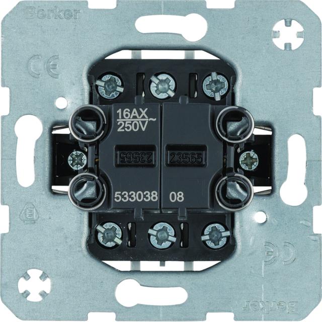 BERKER one.platform Łącznik 2-klawiszowy podwójna uniwersalny (schodowy) mechanizm zac. śrub. 533038