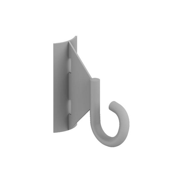 Hak płytkowy na słup okrągły fi 16 /OG/