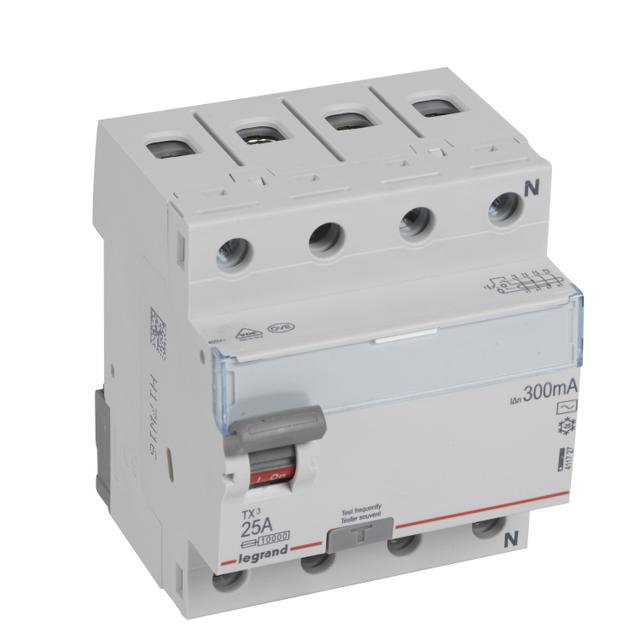 Wyłącznik Różnicowoprądowy 4P 25A 0,3A Typ AC P304 TX3 411727 LEGRAND