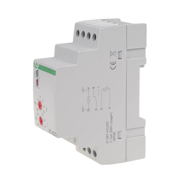 Regulator temperatury 24V montaz na szynie DIN styk: 1Z/R 230V AC RT-820-24V F&F