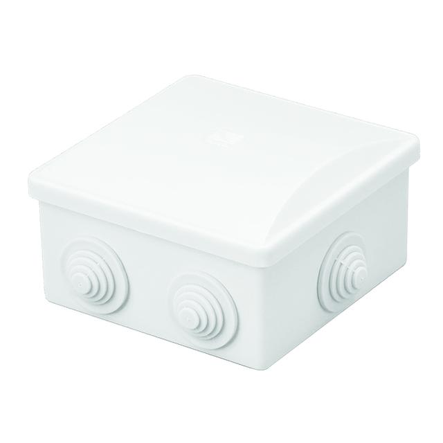 Puszka 80 x 80 x 40 klik, 6 dławików, IP 44