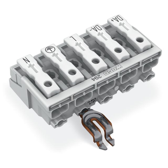 złączka zasilająca 5-biegunowa ze stopkami ze styk. PE