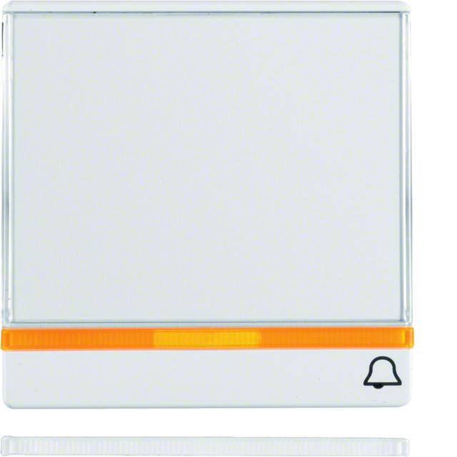 BERKER Q.1/Q.3/Q.7 Klawisz 2 soczewką duż. z polem opisowym nadrukowany symbol dzwonek biały aksamit