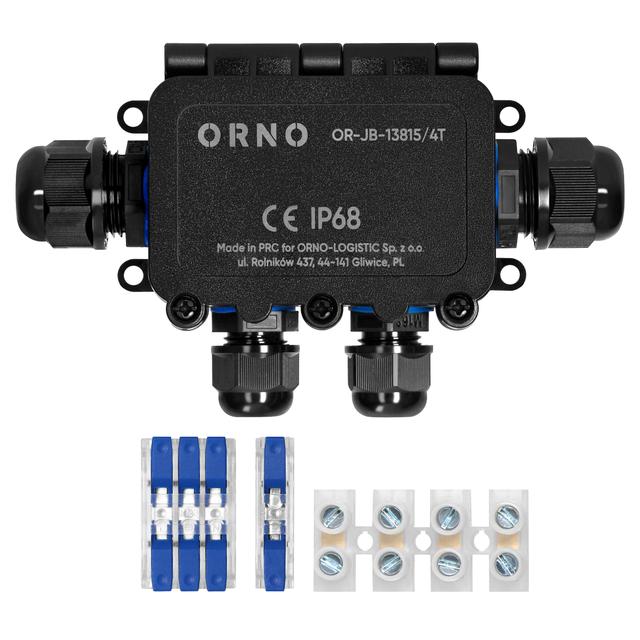 Puszka natynkowy HD IP68, 0,5-6,0mm2 ,2 dławnice M20, 2 dławnice M16, układ T OR-JB-13815/4T ORNO