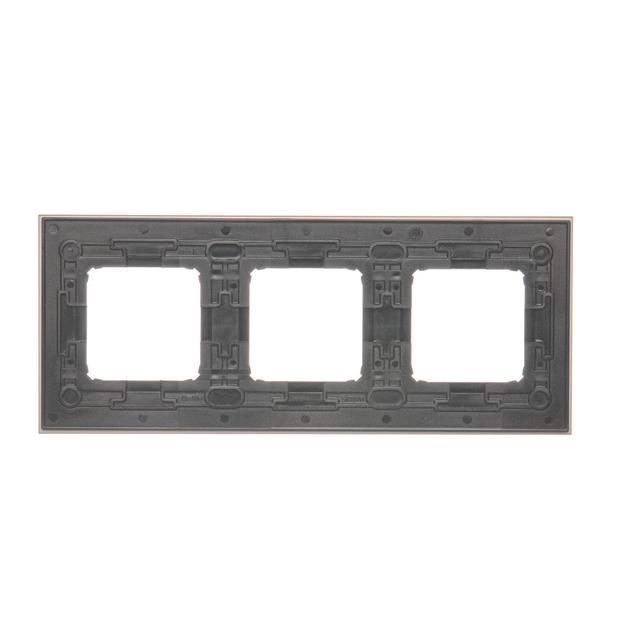 Simon 54 Nature Ramka 3-krotna Nature-Metal SATYNOWY BLASK IP20/IP44* (*IP44-należy zastosować zestaw uszczelek DUN3) DRN3/79 KONTAKT