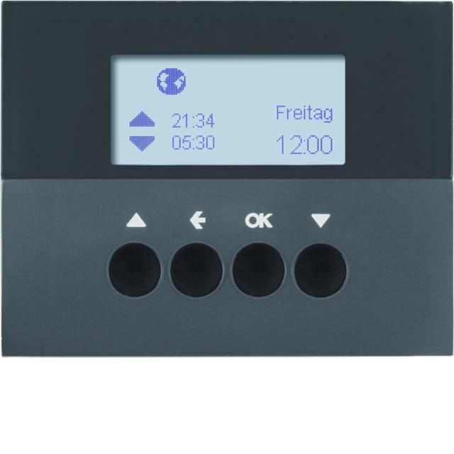 BERKER K.1 Żaluzjowy łącznik czasowy z wyświetlaczem do sterowania żaluzjami antracyt 85741175 HAGER