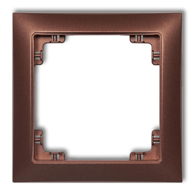 DECO Ramka pojedyncza z tworzywa DECO Soft brązowy metalik 9DRSO-1 KARLIK