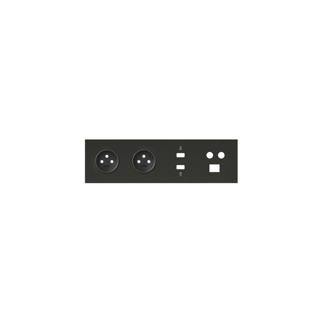 Simon 100 Panel 4-krotny: 2 gniazda + HDMI + USB + TV/SAT+ RJ45 czarny mat 10020406-238 KONTAKT