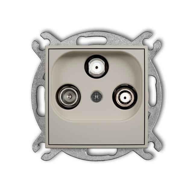 MINI Mechanizm gniazda abonenckiego 2 wyjścia SAT + TV taupe