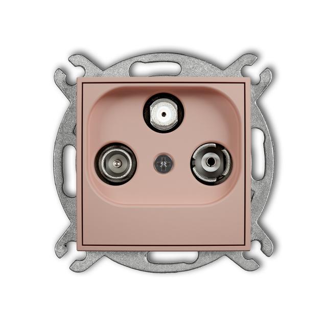 ICON Mechanizm gniazda abonenckiego RTV-SAT przelotowego 10dB łososiowy