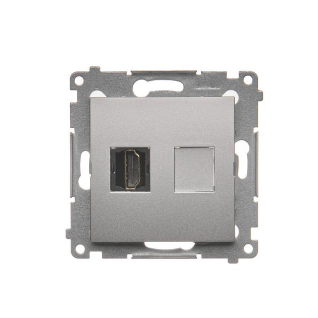 Simon 54 Gniazdo HDMI srebrny mat DGHDMI.01/43 KONTAKT