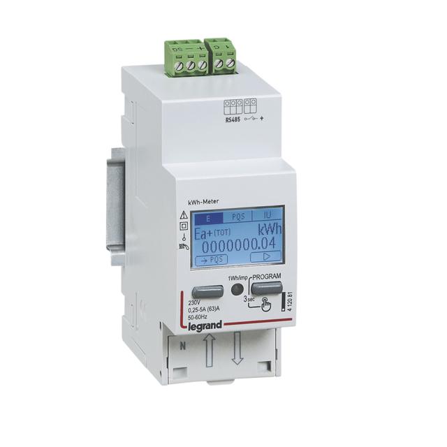 Licznik Energii Pomiar Bezpośredni 1 Fazowy 63A Z Wyjściem Rs485 2 Taryfy 412083 LEGRAND