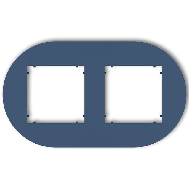 MINI Ramka podwójna okrągła z tworzywa navy blue 64MRTO-2 KARLIK