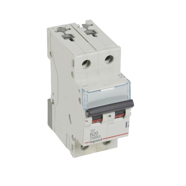 WYŁĄCZNIK NADPRĄDOWY S 312 2P B 20A 10000A SERII TX3, Legrand