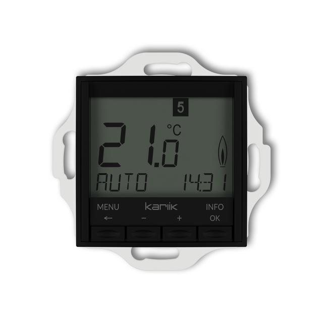 ICON Elektroniczny tygodniowy regulator temperatury (podświetlenie białe), czarny mat 12IRT-3.1 KARLIK