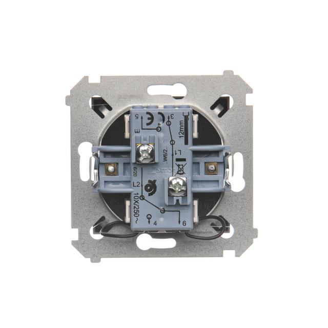 Simon 54 Łącznik schodowy podwójny z podświetleniem 10A 250V zaciski śrubowe antracyt DW6/2L.01/48 KONTAKT