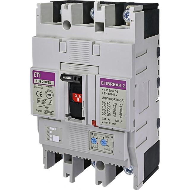 Wyłącznik mocy 36kA wyzw. TM EB2 250/3S 250A 3P 004671083 ETI