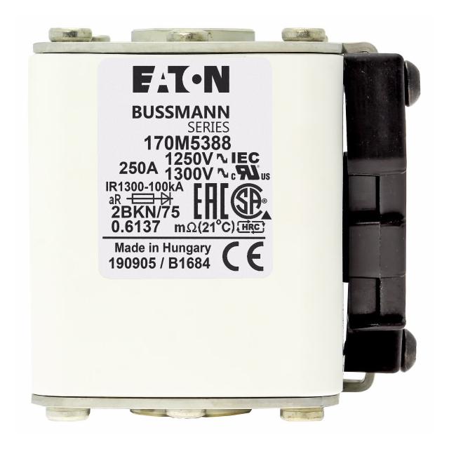 FUSE 250A 1250V 2BKN/75 AR CU Wkładka szybka 250A AC 1250V rozmiar 2 61x75x77 mm aR IEC UL 170M5388