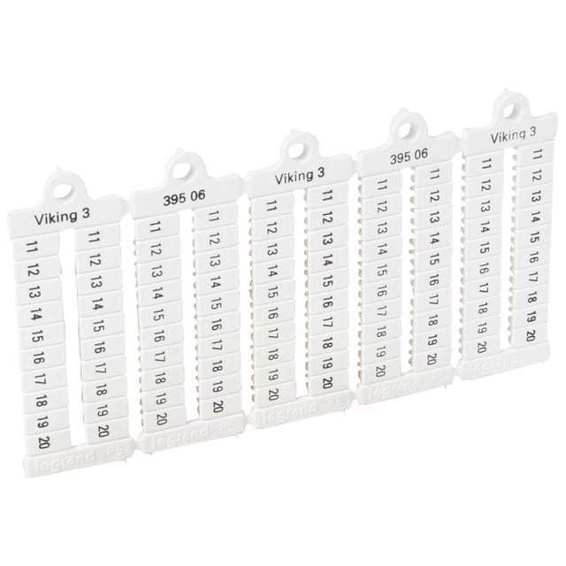 Płytki Oznaczników Szerokość 5Mm Cyfry 11-20 Poziome /1000Szt./ 039506 LEGRAND