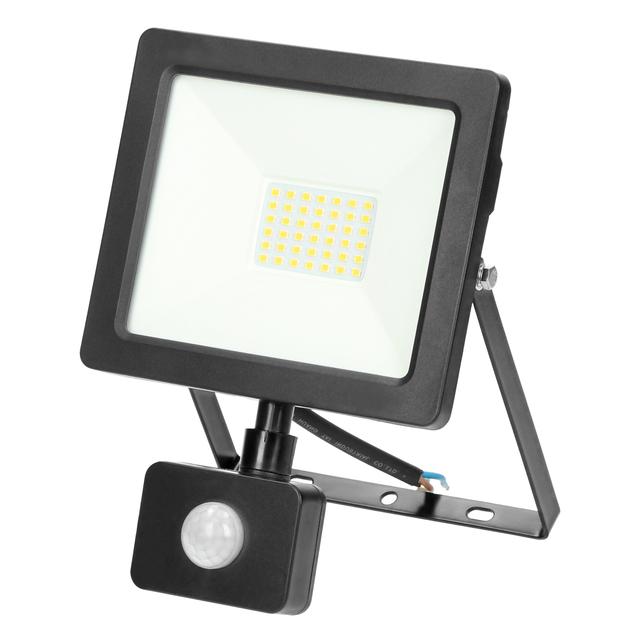 ALLED 30W Naświetlacz LED z PIR 2400lm IP44 4000K Alu+szkło FL/R-2 ORNO